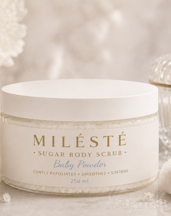 MILÉSTÉ Sugar Body Scrub – Baby Powder